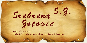 Srebrena Zotović vizit kartica